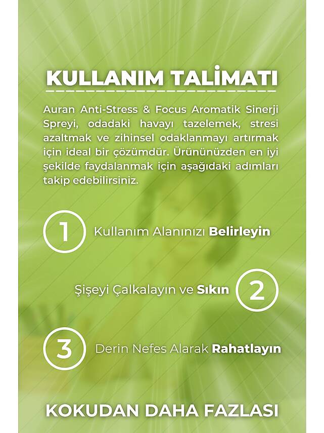 Auran 200ml Oda Kokusu Anti-Stress & Focus Menekşe Kokusuyla Zihinsel Odaklanma Arttırıcı - 6