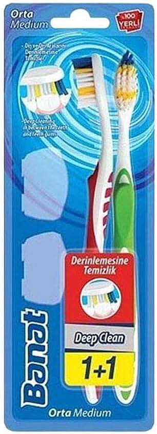Banat Deep Clean Medium Orta Diş Fırçası 1+1 - 1