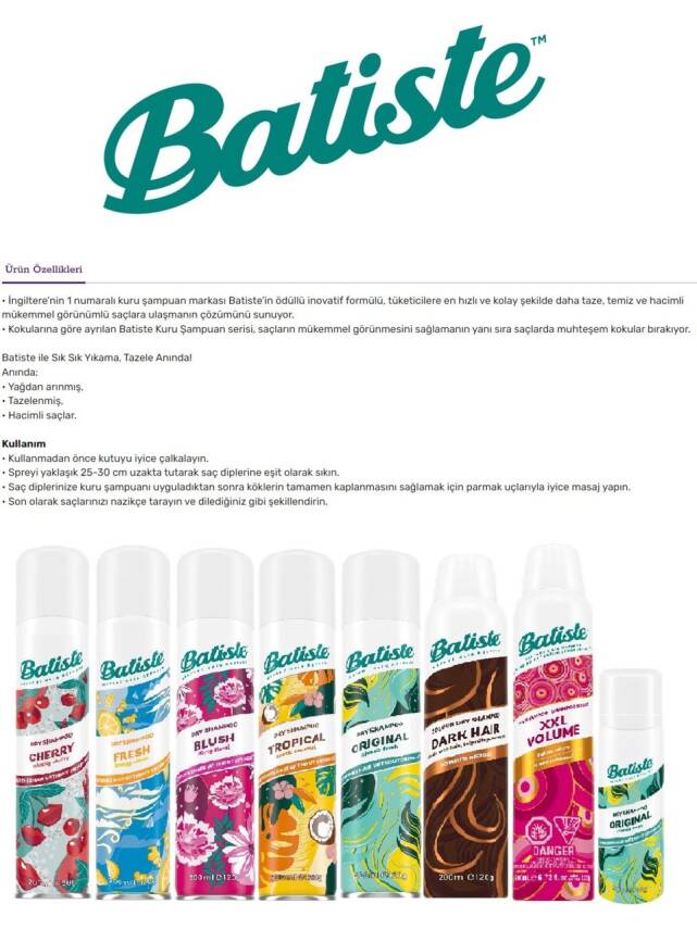 Batiste Cherry Kuru Şampuan - Yağlı Saçlar İçin Hacim ve Ferahlık Sağlayan Pratik Kullanım, 200 ml, - 2