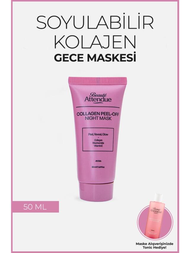 Beaute Attendue Beauté Attendue Collagen Peel-Off Night Mask – Soyulabilir Kolajen Gece Maskesi | Niasinamid & E Vitamini Içerikli - 1