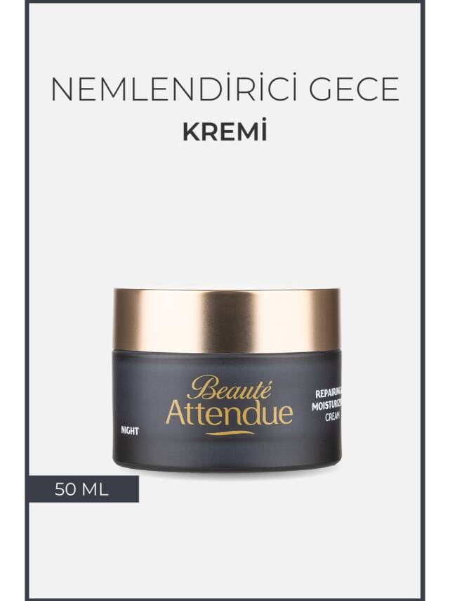 Beaute Attendue Onarıcı, Gece Boyu Cilt Yenileyici, Yaşlanma Karşıtı, Nemlendirici Gece Bakım Kremi - 1
