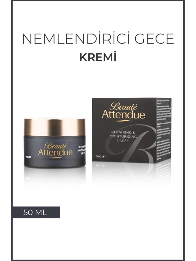 Beaute Attendue Onarıcı, Gece Boyu Cilt Yenileyici, Yaşlanma Karşıtı, Nemlendirici Gece Bakım Kremi - 2