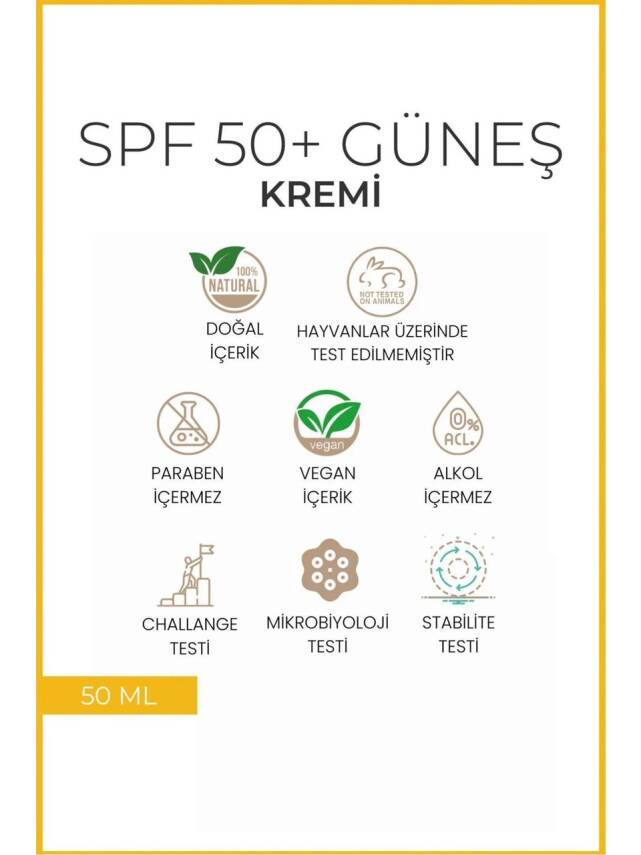 Beaute Attendue Yüksek Koruma Performanslı Spf 50+ Yüz Güneş Kremi - 4