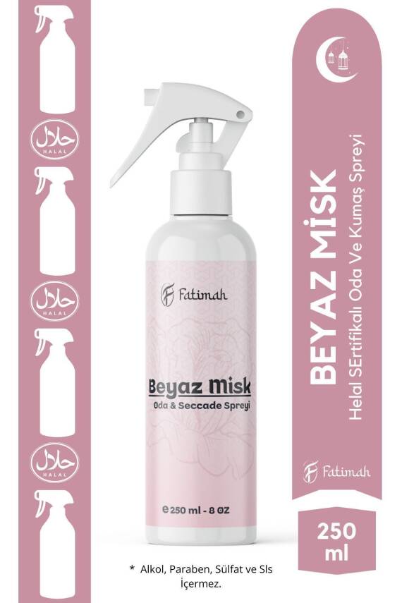 Beyaz Misk Oda Ve Kumaş Spreyi Seccade Spreyi Oda Kokusu Koku Çamaşır Spreyi 250ml - 1