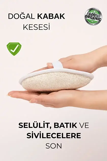 BEYZANA %100 Doğal Kabak Kesesi Lif Selülit Ve Batık Karşıtı - 1