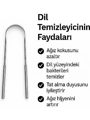 Beyzana Dil Temizleyici Gümüş Ağız Bakım Fırçası Dil Plak Temizleme Dil Sıyırıcı - 2