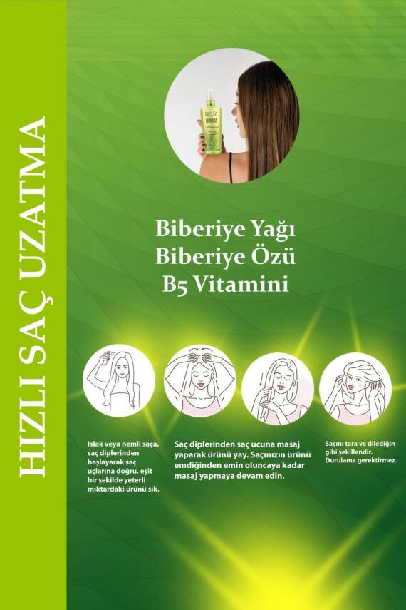 Biberiye Saç Toniği 200 ml Hızlı Ve Sağlıklı Saç Uzatma Etkili - 3