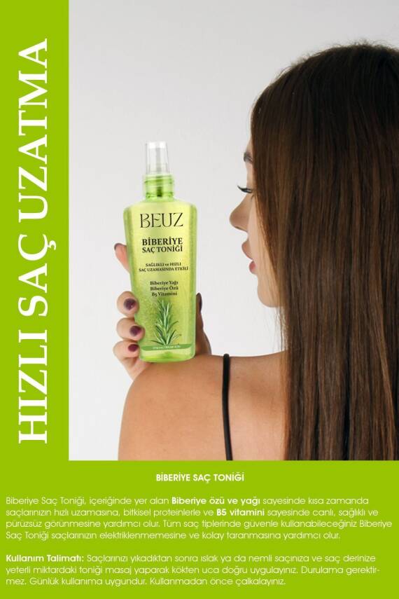 Biberiye Saç Toniği 200 ml Hızlı Ve Sağlıklı Saç Uzatma Etkili - 5