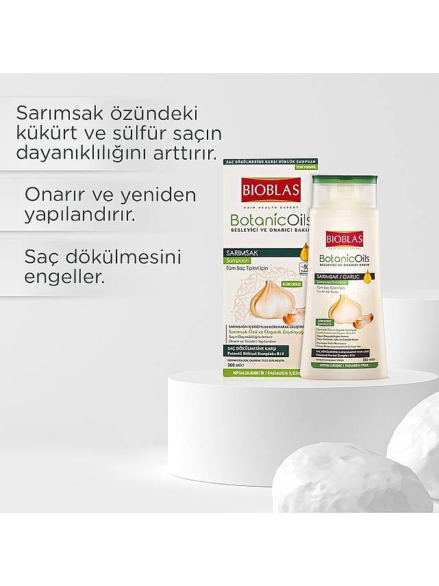 Bioblas Botanic Oils Besleyici ve Onarıcı Sarımsak Şampuan 360 ml - 4