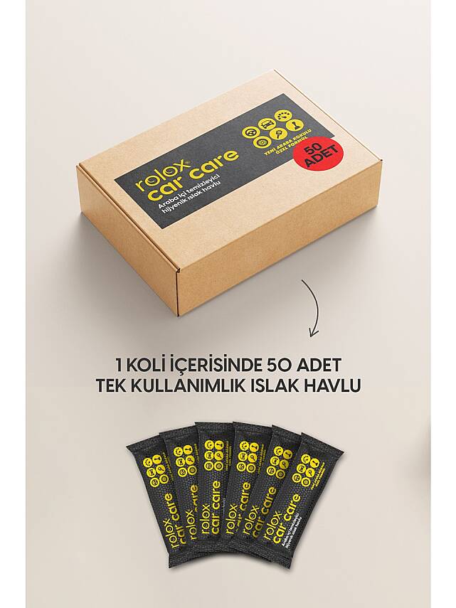 Car Care -50 Paket - Araba Içi Temizleyici Hijyenik Islak Havlu - 5
