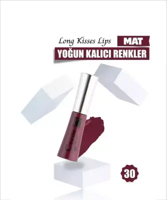 Cecile Long Kisses Lipgloss Kalıcı Mat Ruj 30 Dark Maroon