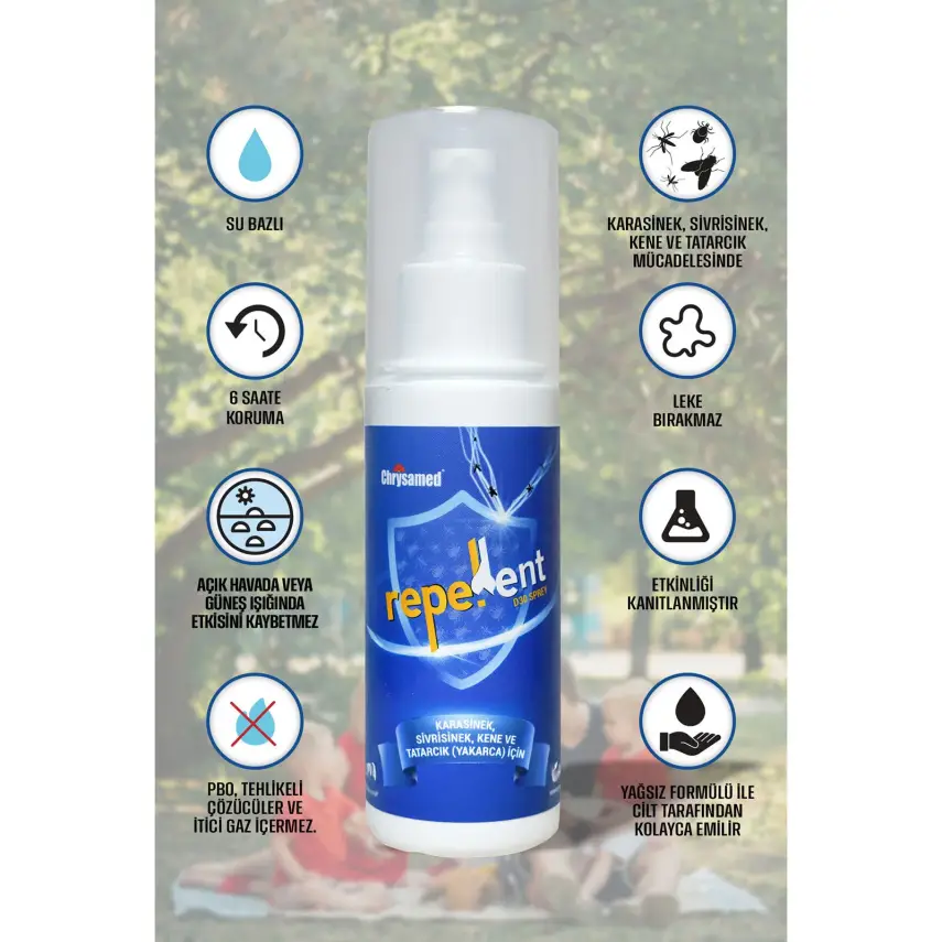 Chrysamed Repellent D30 Sprey Sivrisinek Karasinek Tatarcık Kene Kovucu Koruyucu Sprey 100 ml - 3