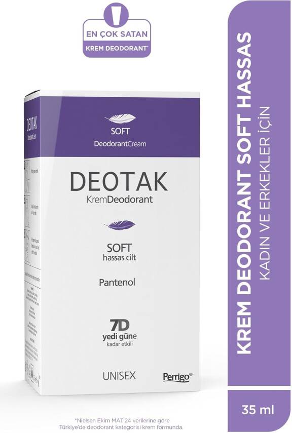 Deotak Unisex Krem Deodorant Soft Hassas Cilt 35 ml - 2