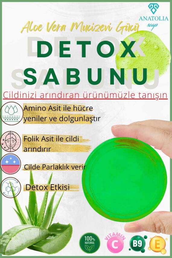 Detox Sabun Ciltteki Lekeleri Giderici Aydınlatıcı Arındırıcı Serum Matcha Aloe Vera Yüz Temizleyici - 1