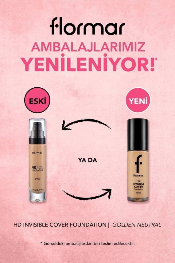 Doğal Bitişli Fondöten- Invisible Cover Hd Fdt. - Sarı Alt Ton 090 Golden Natural - 8682536059114 - 279