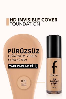 Doğal Bitişli Fondöten- Invisible Cover Hd Fdt. - Sarı Alt Ton 090 Golden Natural - 8682536059114 - 227