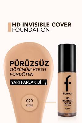Doğal Bitişli Fondöten- Invisible Cover Hd Fdt. - Sarı Alt Ton 090 Golden Natural - 8682536059114 - 14