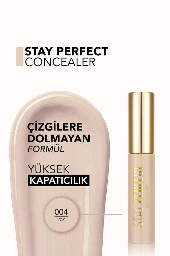 Doğal Bitişli Kapatıcı (SOĞUK ALT TON) - Stay Perfect Concealer - 004 Ivory - 8682536085502 - 5