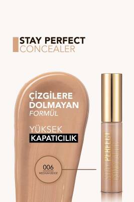 Doğal Bitişli Kapatıcı (soğuk Alt Ton) - Stay Perfect Concealer - 006 Medium Beige - 8682536037167 - 5
