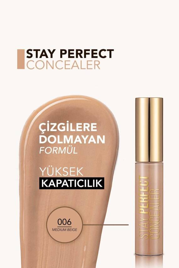 Doğal Bitişli Kapatıcı (soğuk Alt Ton) - Stay Perfect Concealer - 006 Medium Beige - 8682536037167 - 5