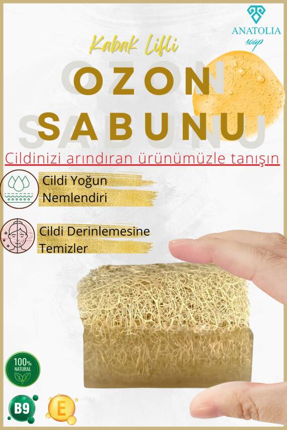 Doğal Kabak Lifli Ozon Sabunu Cilt Yenileyici Arındırıcı Pirinç Özlü Serum Etkisi Kolajen - 1