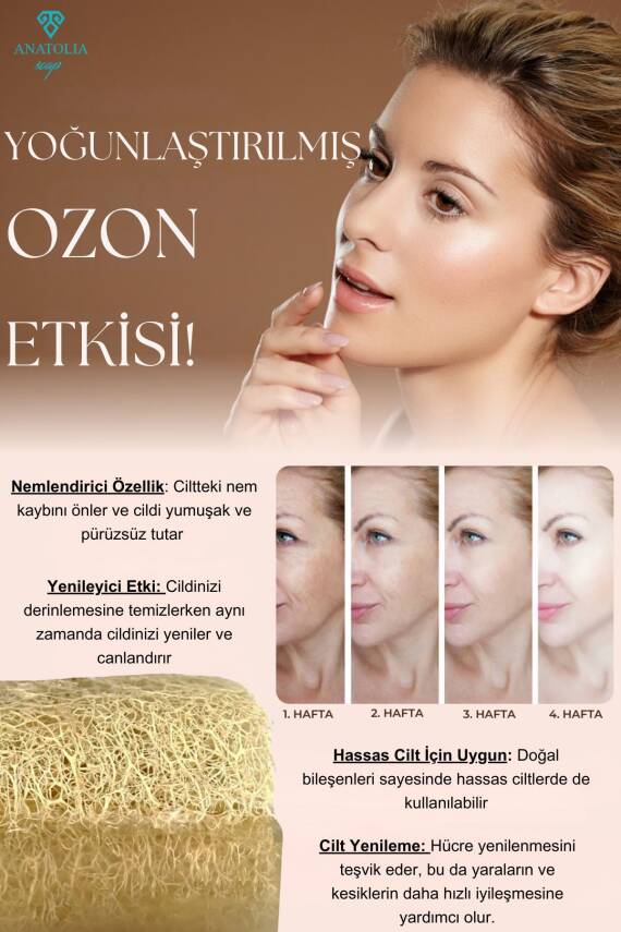 Doğal Kabak Lifli Ozon Sabunu Cilt Yenileyici Arındırıcı Pirinç Özlü Serum Etkisi Kolajen - 2