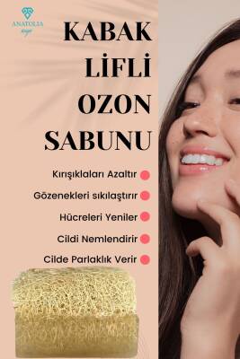 Doğal Kabak Lifli Ozon Sabunu Cilt Yenileyici Arındırıcı Pirinç Özlü Serum Etkisi Kolajen - 3