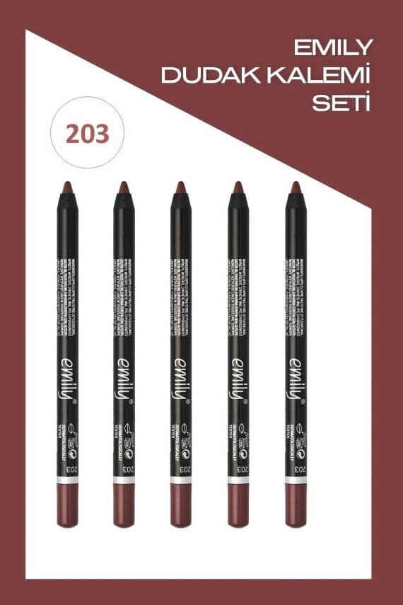 Emily Long Lasting Lip Pencil No 203 - Dudak Kalemi x5 - 1