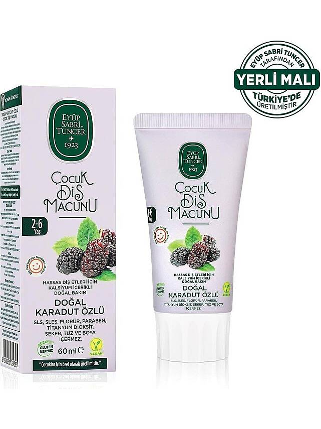 Eyüp Sabri Tuncer Doğal Karadut Özlü 2-6 Yaş Çocuk Diş Macunu 60 ml - 1