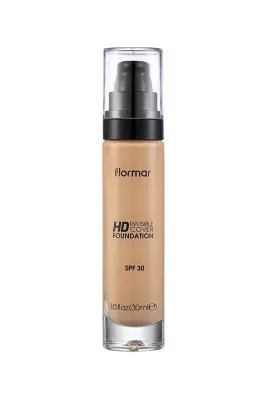 Flormar Invisible Cover HD Hafif Yapılı & Yarı Parlak Bitişli SPF30 Fondöten 080 SOFT BEIGE - 1