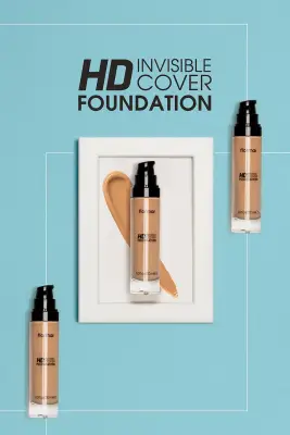 Flormar Invisible Cover HD Hafif Yapılı & Yarı Parlak Bitişli SPF30 Fondöten 080 SOFT BEIGE - 3