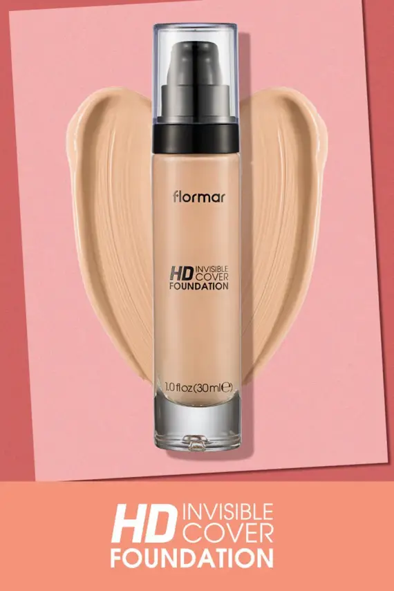 Flormar Invisible Cover HD Hafif Yapılı & Yarı Parlak Bitişli SPF30 Fondöten 080 SOFT BEIGE - 4
