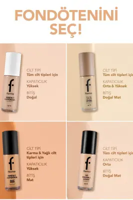 Flormar Invisible Cover HD Hafif Yapılı & Yarı Parlak Bitişli SPF30 Fondöten 40 Light Ivory - 2