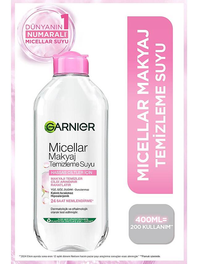 Garnier Micellar Hassas Ciltler Kusursuz Makyaj Temizleme Suyu 400 ML - 1