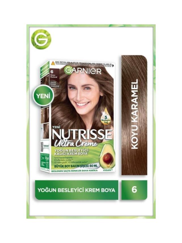 Garnier Nutrisse Yoğun Besleyici Kalıcı Krem Saç Boyası 6 Koyu Karamel - 1