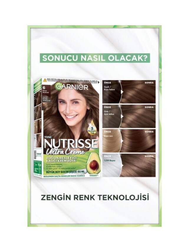 Garnier Nutrisse Yoğun Besleyici Kalıcı Krem Saç Boyası 6 Koyu Karamel - 2