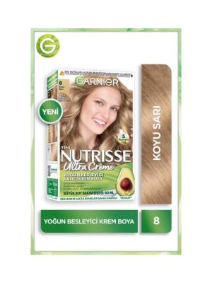 Garnier Nutrisse Yoğun Besleyici Kalıcı Krem Saç Boyası 8 Koyu Sarı - 1