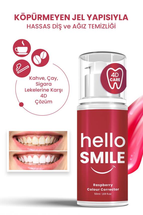 Hello Smıle Ahududu Aromalı 4d Beyazlatıcı Diş Jeli - 4