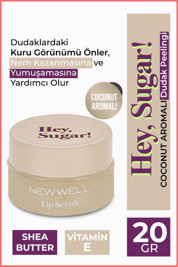 Hey Sugar Hindistan Ceviz Aromalı Dudak Peelingi 20gr - 1