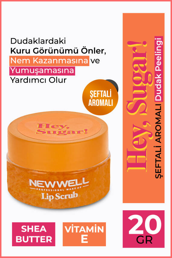 Hey Sugar! Şeftali Aromalı Dudak Peelingi 20gr - 1