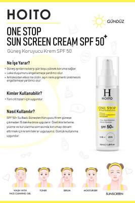 Hızlı Emilen Yapışkanlık Hissi Bırakmayan Güneş Koruyucu SPF50+PA++++50ml-One Stop Sun Screen Cream - 3