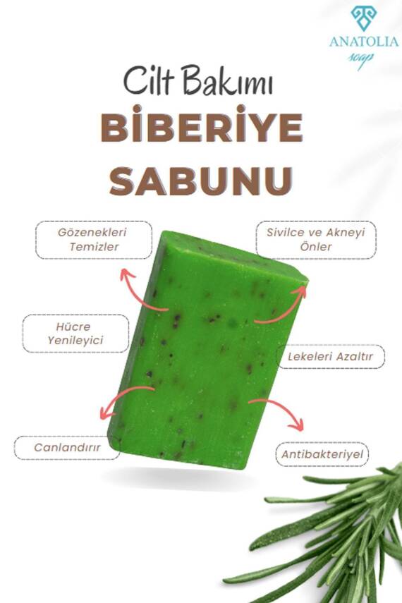 Hücre Yenileyici Akne Ve Sivilce Oluşumunu Engeller Antibakteriyel Biberiye Sabunu - 1
