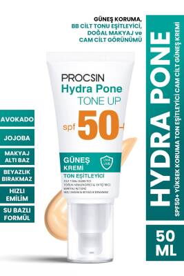 Hydra Pone Spf50+ Cilt Tonu Eşitleyici Makyaj Efekti Veren Cam Cilt BB Güneş Kremi Pa++++ - 1