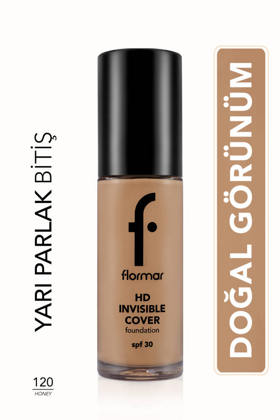 Invisible Cover HD Hafif Yapılı & Yarı Parlak Bitişli SPF30 Fondöten - 1