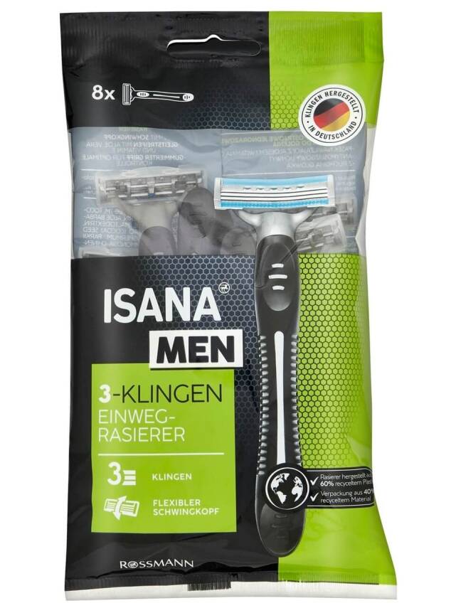 Isana Men Tıraş Bıçağı 3 Bıçaklı 8 Adet - 1