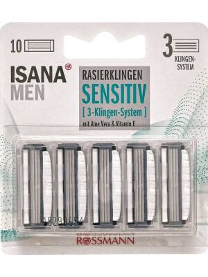 Isana Men Yedek Tıraş Bıçağı, 3 Bıçaklı, Hassas, 10 Adet - ISANA