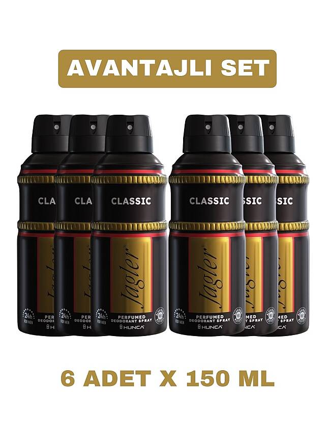 Jagler Erkekler İçin 150 ml X 6 Adet Parfümlü Deodorant Sprey - 1