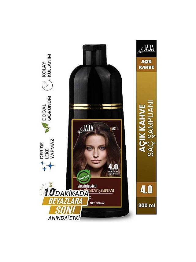Jaja Açık kahve Vitamin Içerikli Saç Pigment Şampuanı Unisex 4.0 300 ml - 1