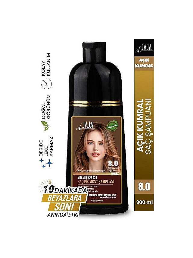 Jaja Açık kumral Vitamin Içerikli Saç Pigment Şampuanı Unisex 8.0 300 ml - 1