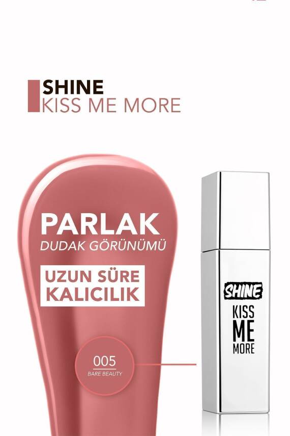 Kalıcı Parlak Likit Ruj (AÇIK MOR) - Shine Kiss Me More Lls - 008 Long Story - 8682536083812 - 458